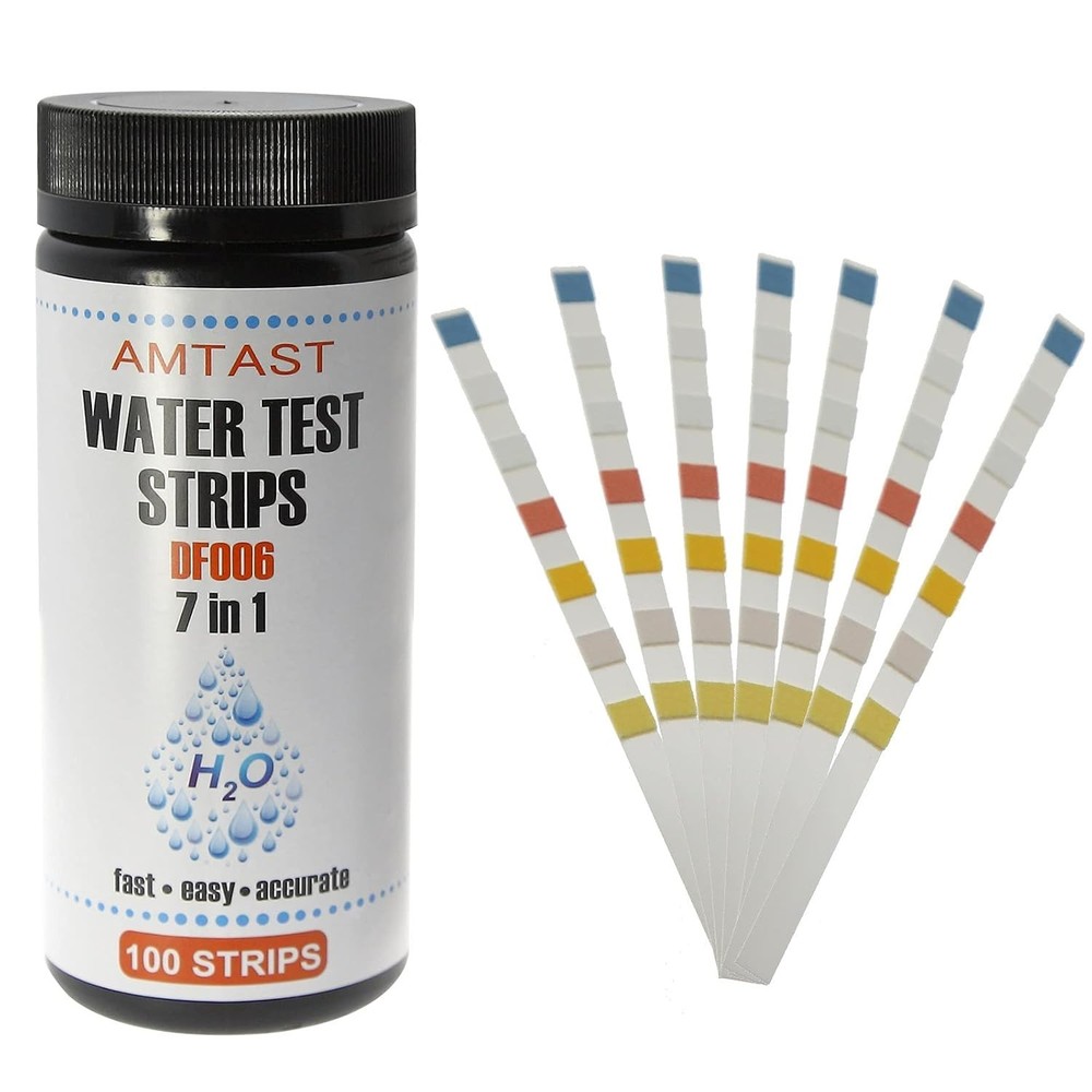 7 in 1 Water Strips 100Pcs Pool Water Testing Kit PH Chlorine Alkalinity