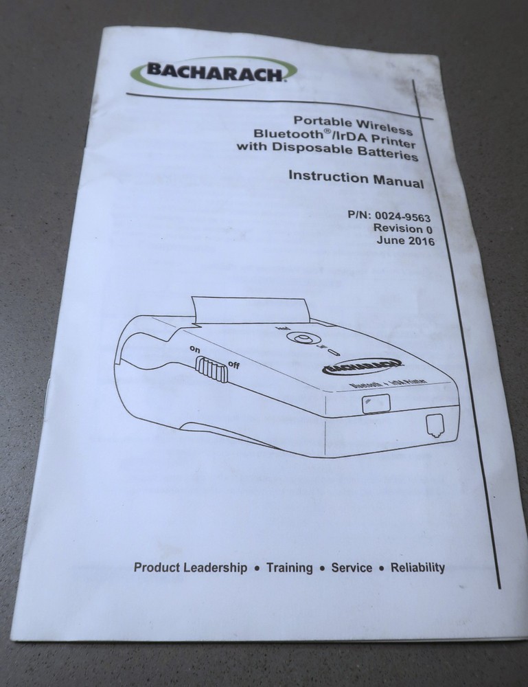 Bacharach 0024-1680 Wireless Bluetooth IrDA Printer for PCA COMBUSTION Analyzer