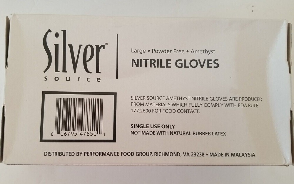 100 Silver Source Nitrile Disposable Gloves Restaurant Household Medium 2 Boxes