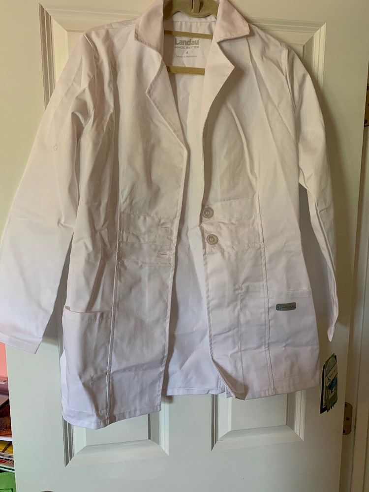 Landau Antimicrobial Plus Lab Coat, Size 4, White