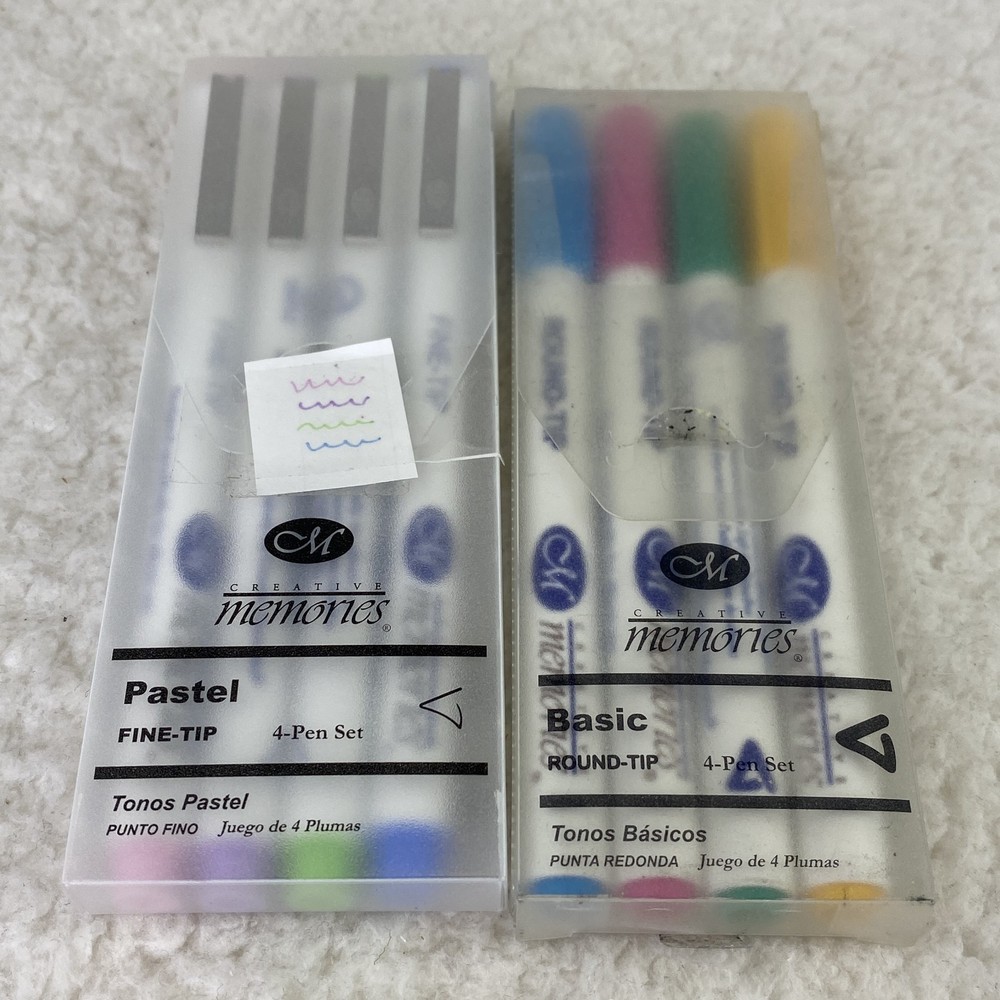 Creative Memories 8pc Lot Scrapbooking Markers Basic ROUND TIP Pastel PEN Fine
