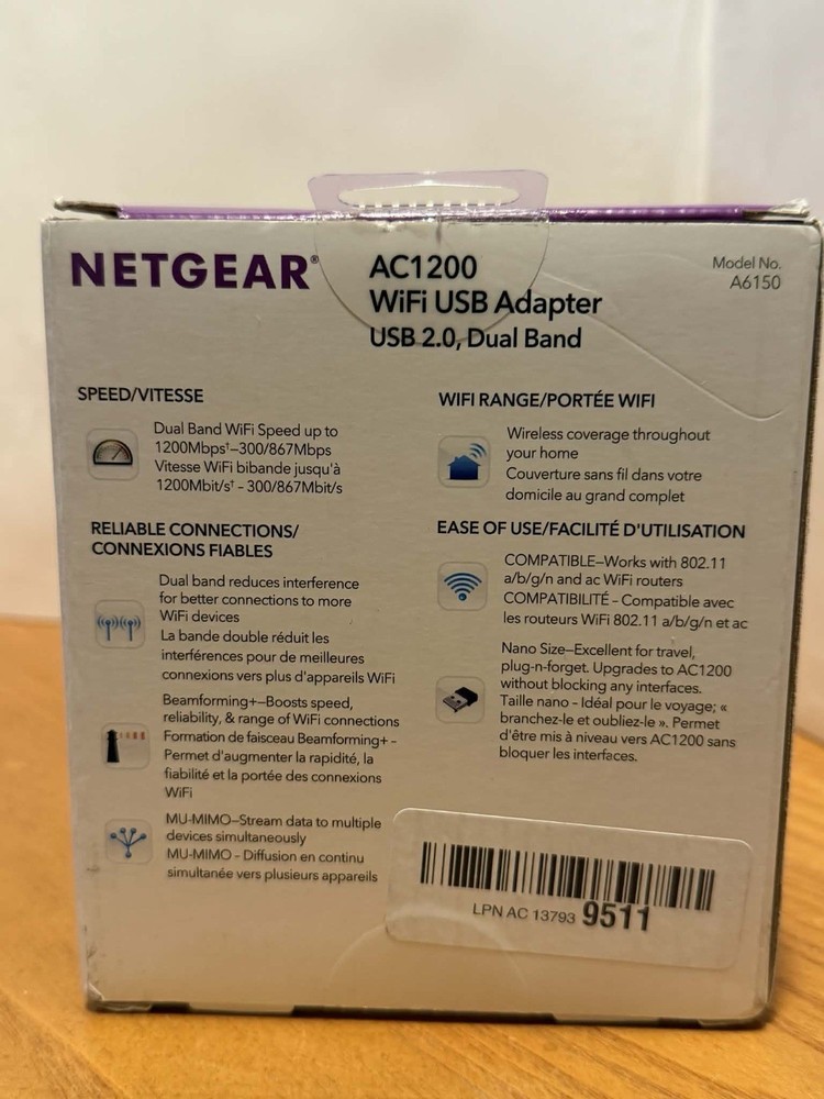 NETGEAR AC1200 Wi-Fi USB 2.0 Mini Adapter for Desktop PC