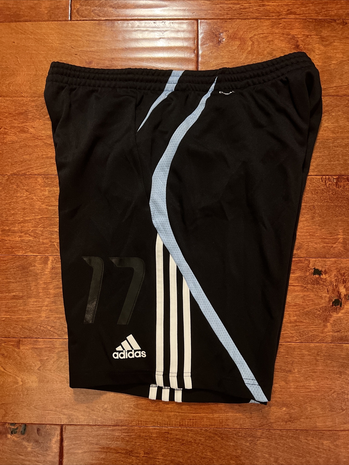 Adidas Houston Dynamo Soccer Shorts Player Issue # 17 Size Large Climacool Black