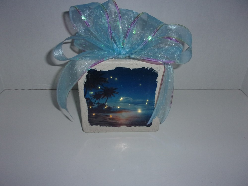 Palm Tree Lighted Glass Block