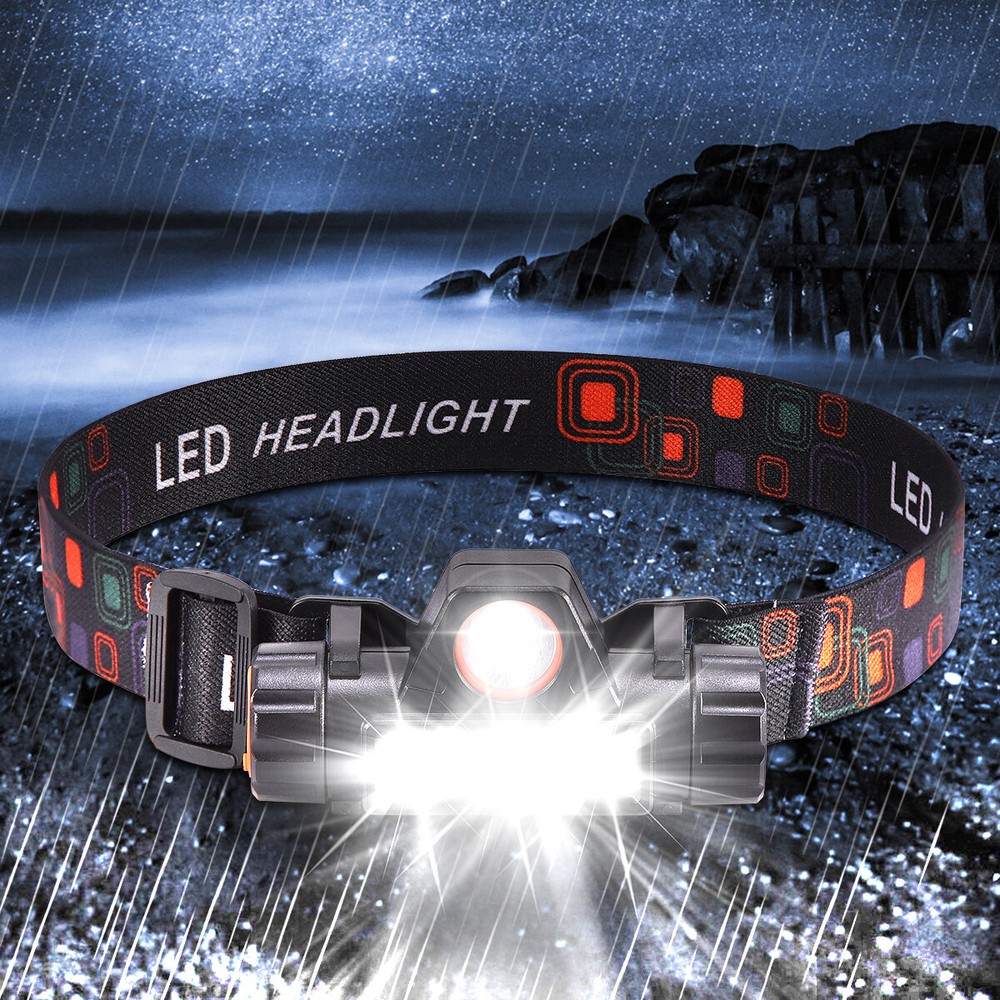 COB LED Headlamp USB Rechargeable Waterproof Headlight Head Light Flashlight US