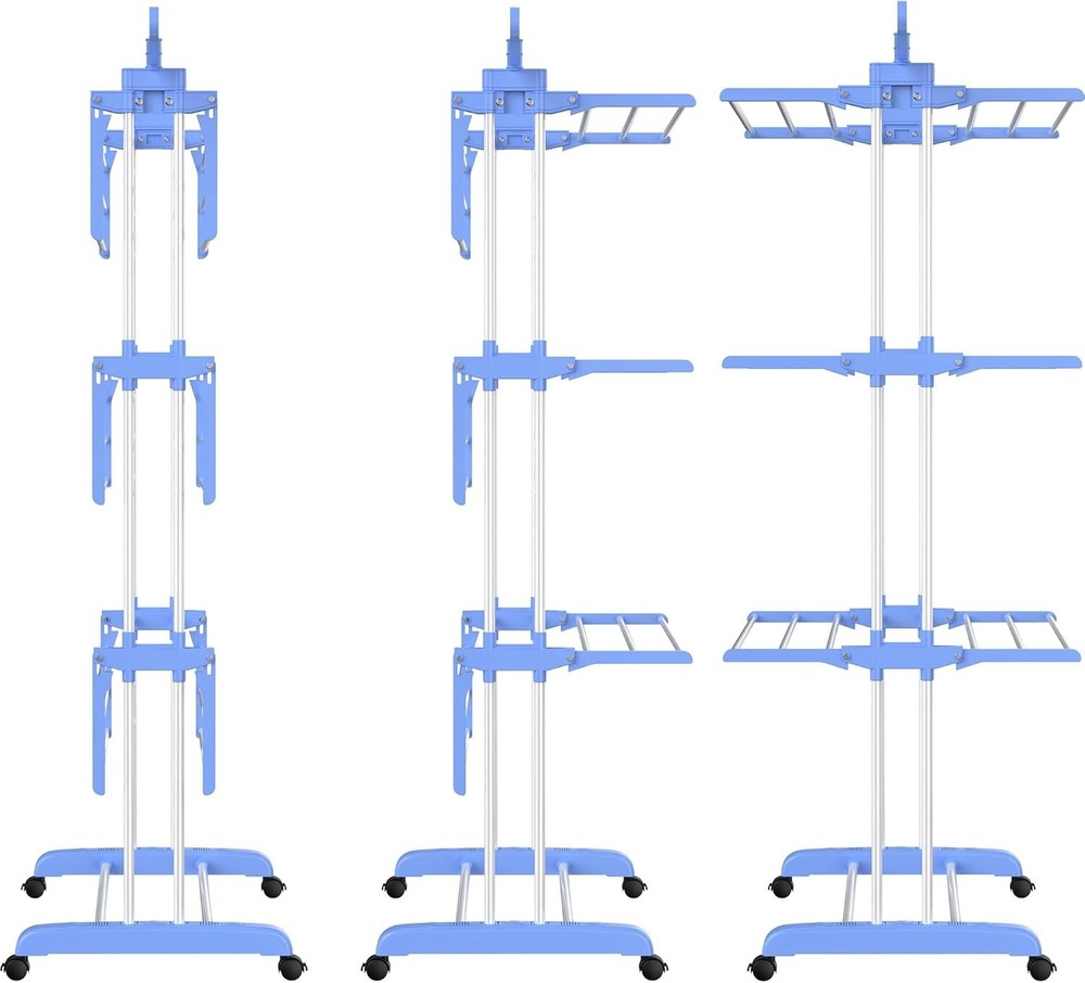 Elegant 4-Tier Foldable Clothes Drying Rack - Movable and Durable Design