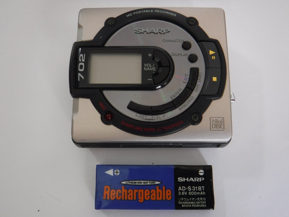 Sharp MD-MS702 Portable Minidisc Player Recorder Untested No Charger AS IS