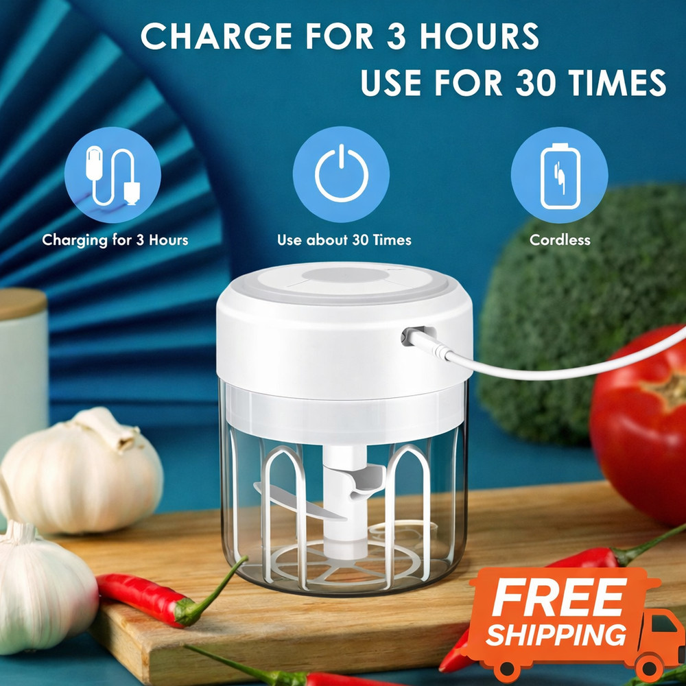 Mini Food Processor, Vegetable Garlic Chopper, USB Meat Grinder, Rechargeable