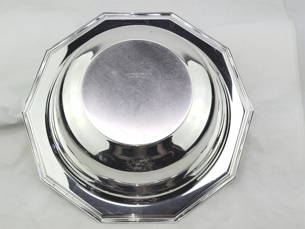 SHEFFIELD SILVER DECAGON DEEP VEGETABLE SERVING BOWL 10"W BUFFET SERVER