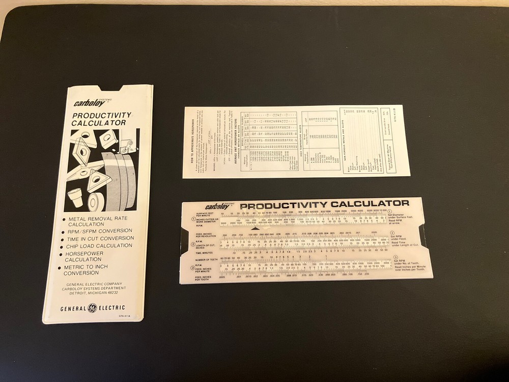 CARBOLOY SYSTEMS PRODUCTIVITY CALCULATOR MULTI FUNCTION    MACHINIST TOOL