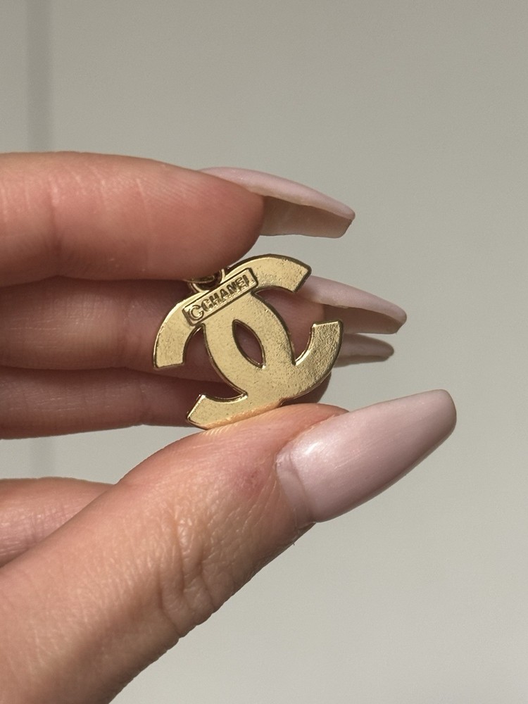 CHANEL Red/Gold Metal Zipper Pull Charm