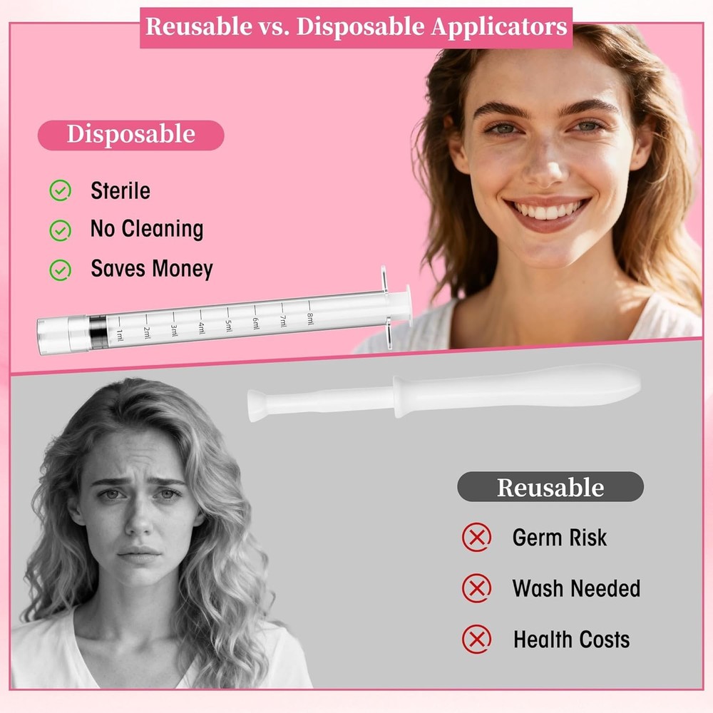 Disposable Vaginal Suppository Applicators - 8ml Lube Syringes, 60 Pack