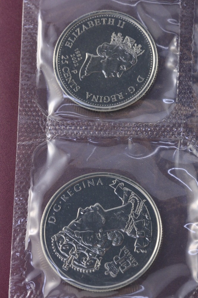 2002 Canda Uncirculated set Queen's Diamond Jubilee set with double dates