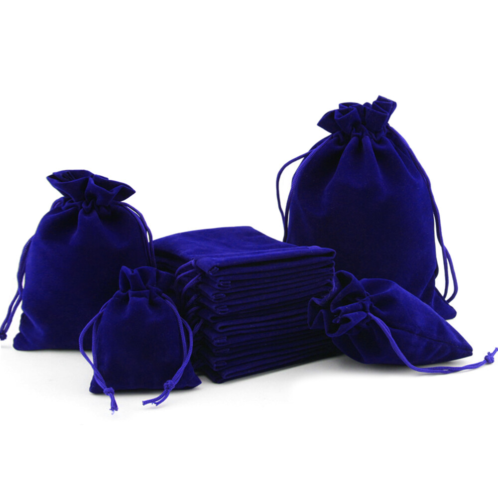 25-100 Velvet Drawstring Pouch Jewelry Baggie Ring Party Wedding Gift Bag Set