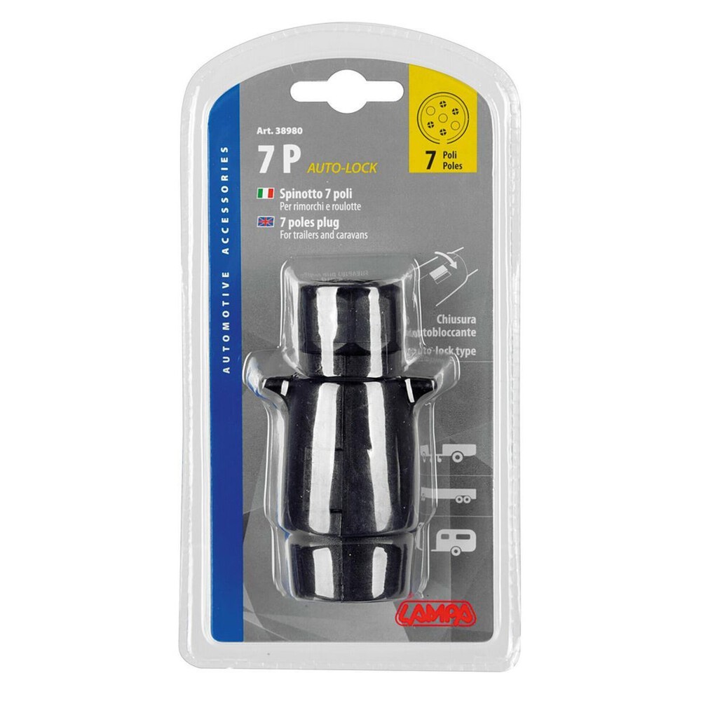 7 POLE PIN, SELF-LOCKING LAMP CLOSURE