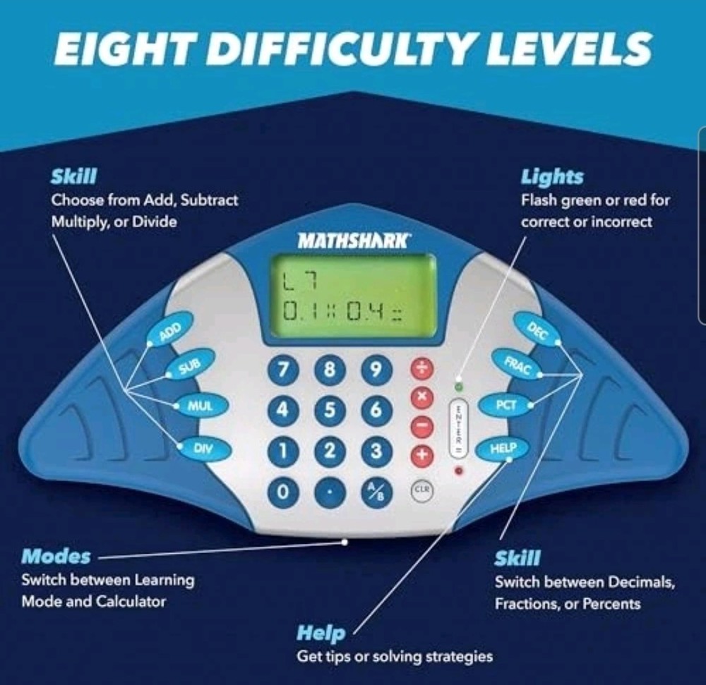 Educational Insights MathShark Digital Math Game, Device Only, Works
