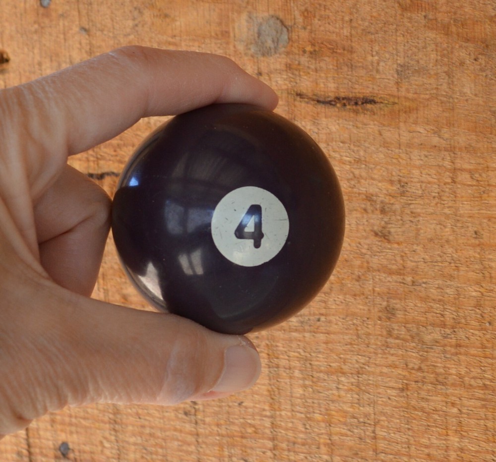 Vintage Pool Ball No. 4 Solid Dark Blue Replacement Re-purpose