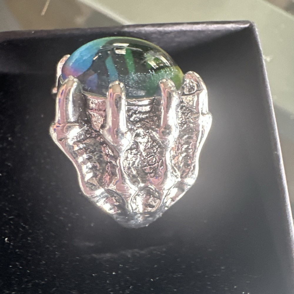 Mega Stone Keystone Ring handmade gothic style adjustable size