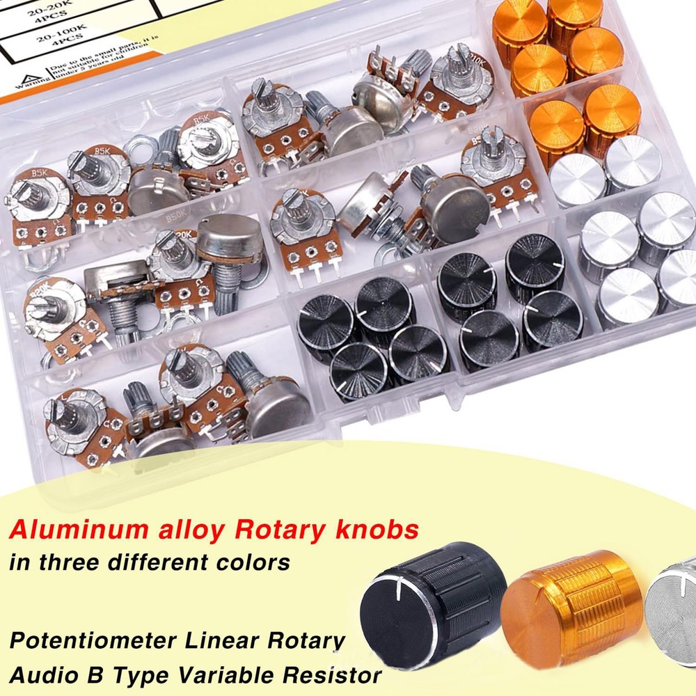 Potentiometer Linear Rotary Audio B Type Variable Resistor For Volume Control