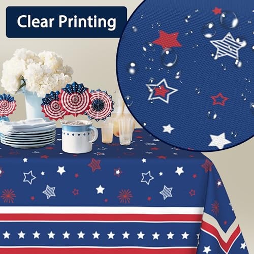 Patriotic Rectangle Tablecloth 60x84 Inch 84" x 60" (Rectangular) Dark Blue