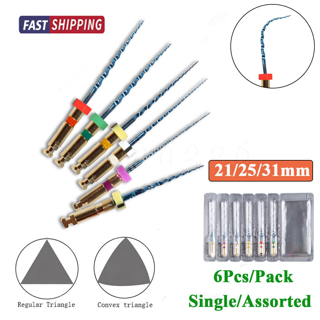 Endo Rotary Files SX-F3 X-Pro Gold Taper Files X3 Pro Gold Niti Files 21/25/31mm