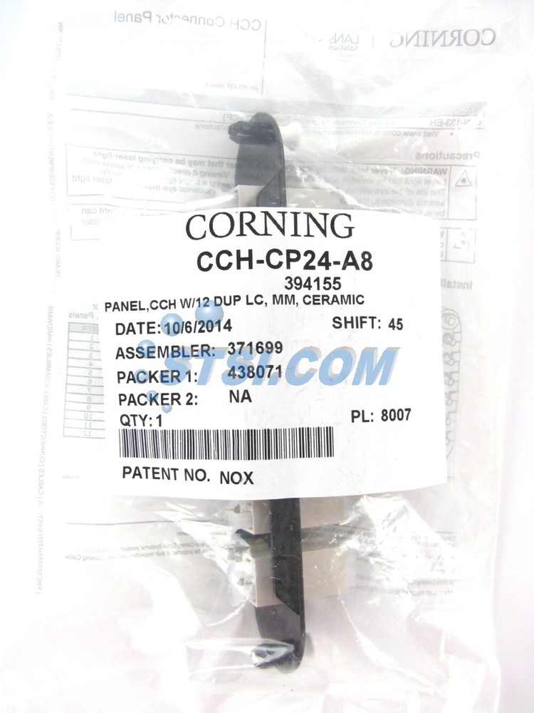 Corning CCH-CP24-A8 Patch Panel, 12 LC Duplex OM1 Multimode 62.5 Adapters ~STSI