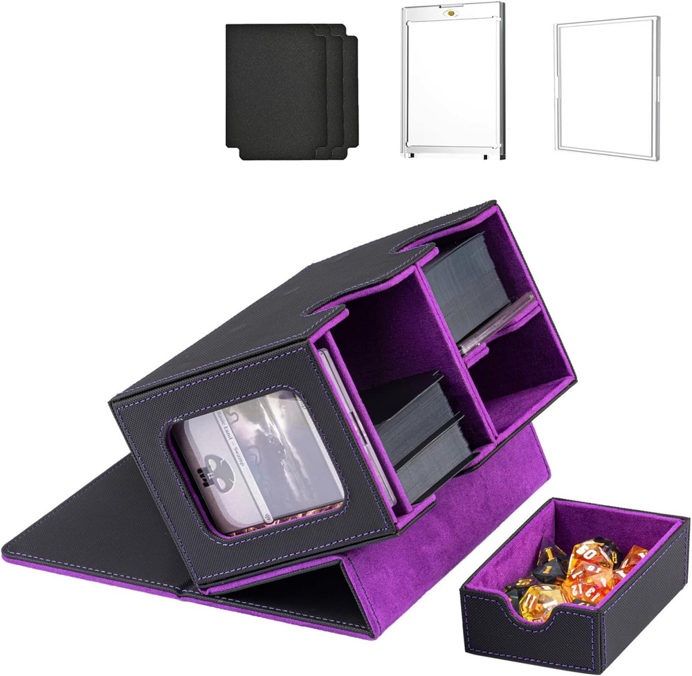 MTG Deck Box for Commander with Dice Tray,Designed for MTG Commander Card Deck B