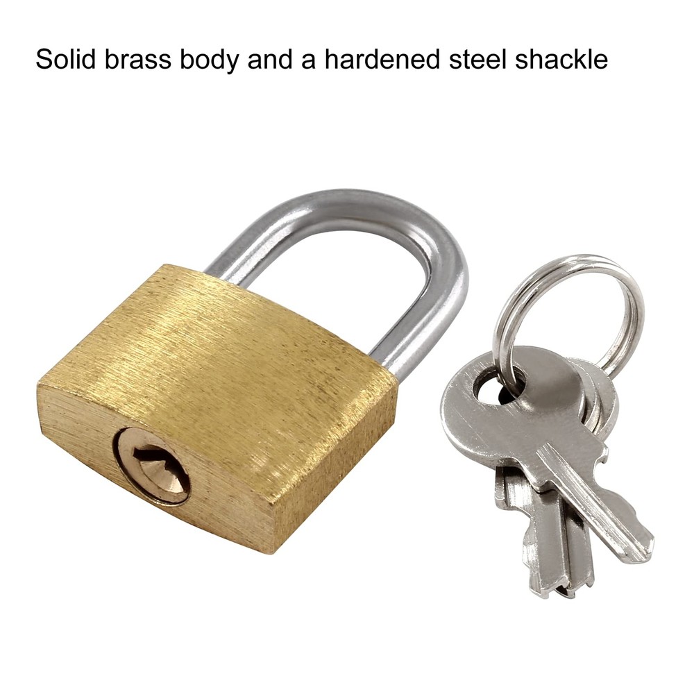 12 Pieces Mini Locks with Keys, Small Solid Brass Padlock Suitcase Locks for ...