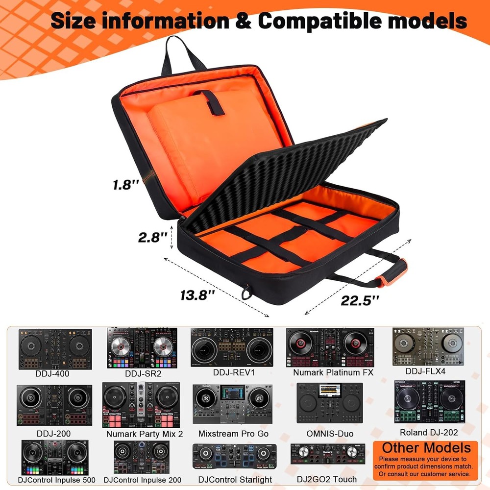 Protective Case for DJ Controllers DDJ-FLX4/200/400/SR2/REV1 & Numark Models