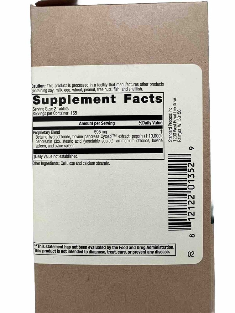 Standard Process - Zypan - 330 Tablets - Exp 06/2026