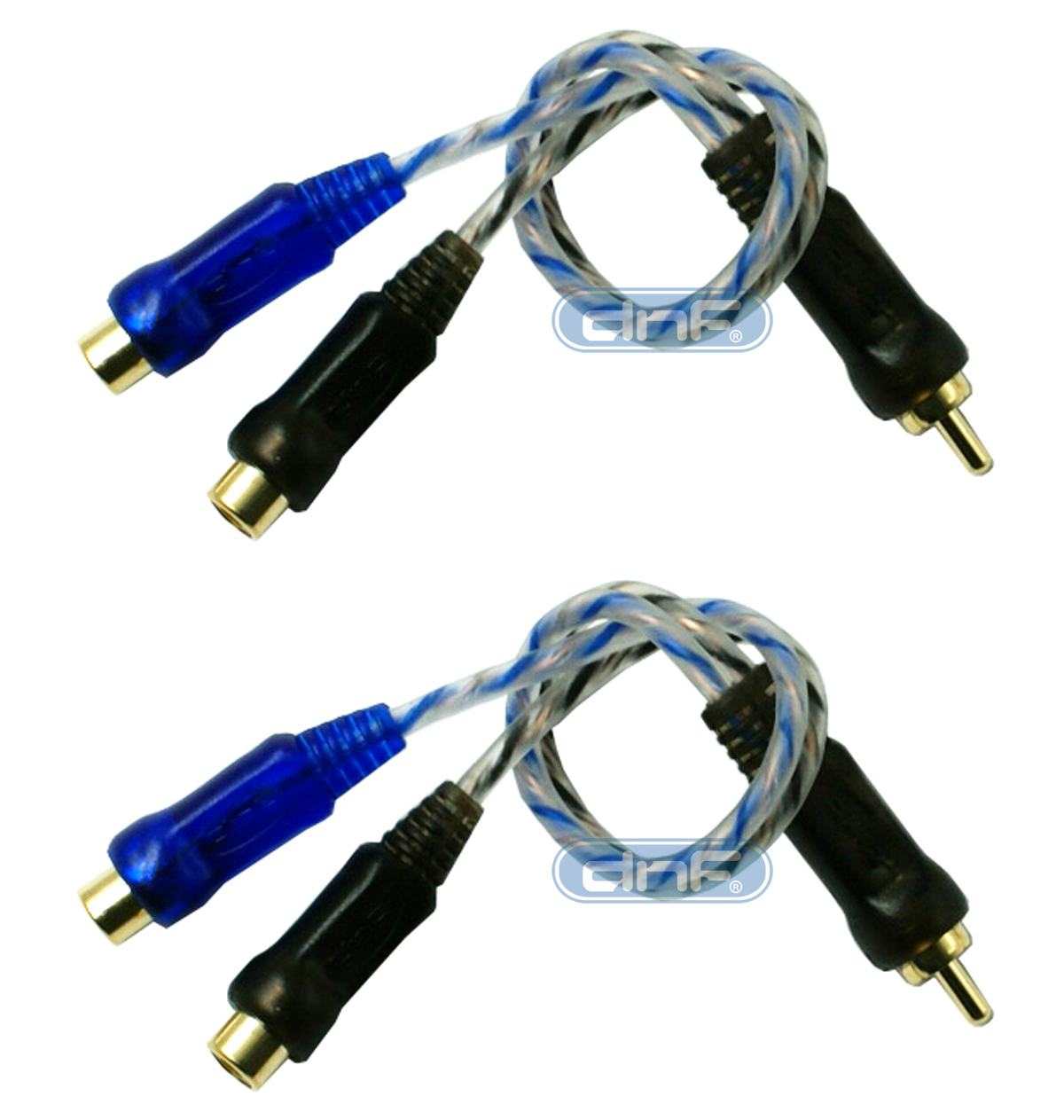 2 Pack 6" 100% Copper RCA Audio Cable "Y" Adapter Splitter 2 Female 1 Male