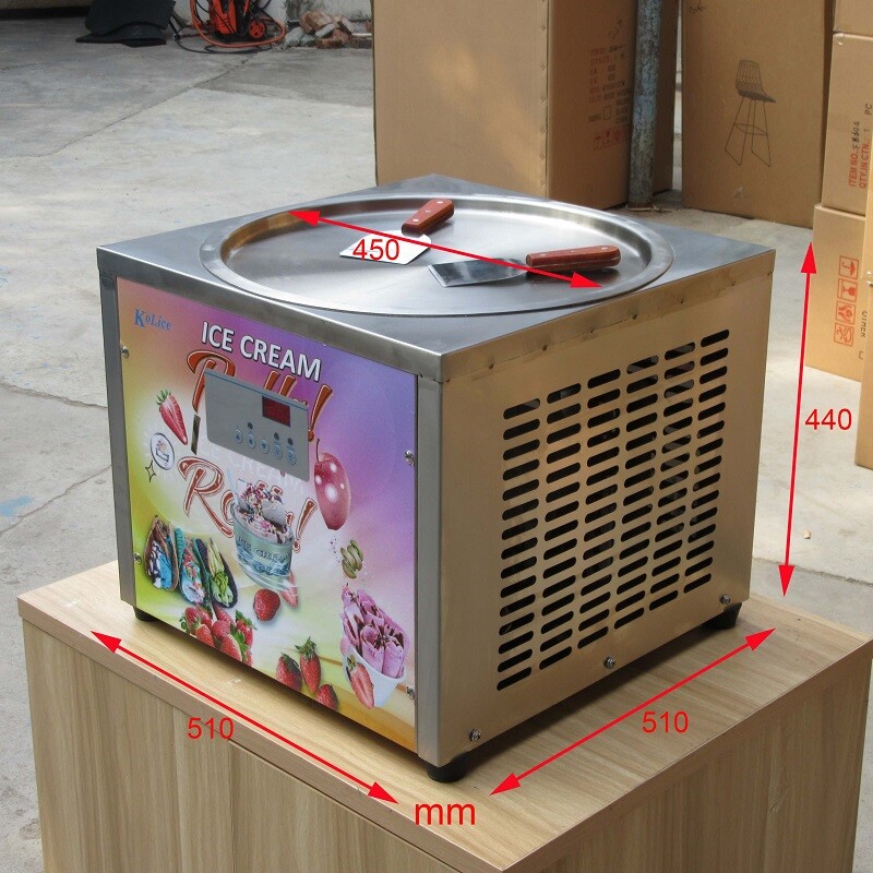 Kolice Desktop single round pan rolled ice cream machine,fry yogurt machine