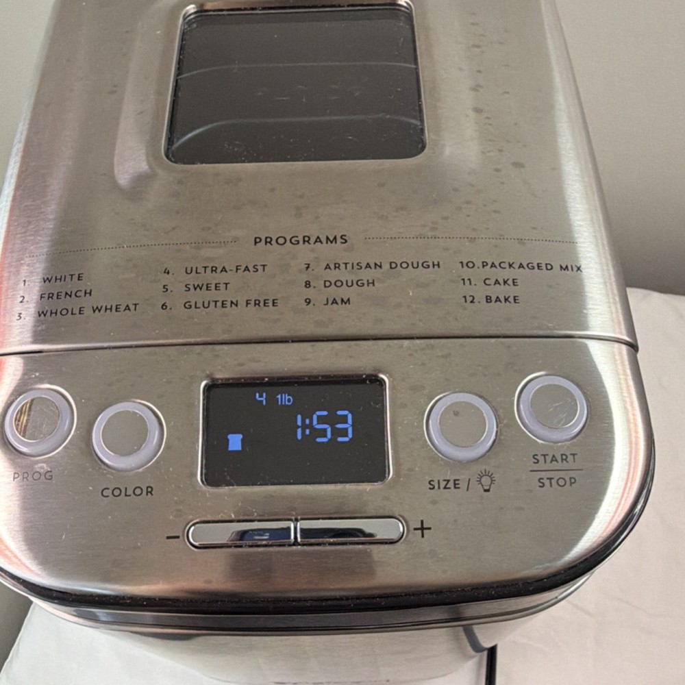 Cuisinart Compact Bread Maker CBK-110 Stainless Steel 12 Programs Tested Works