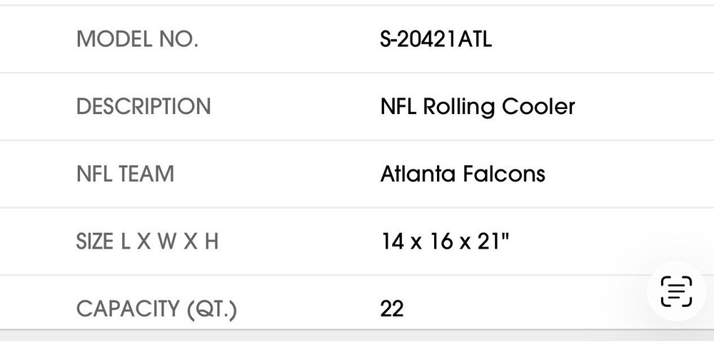NFL Rolling Cooler - Atlanta Falcons