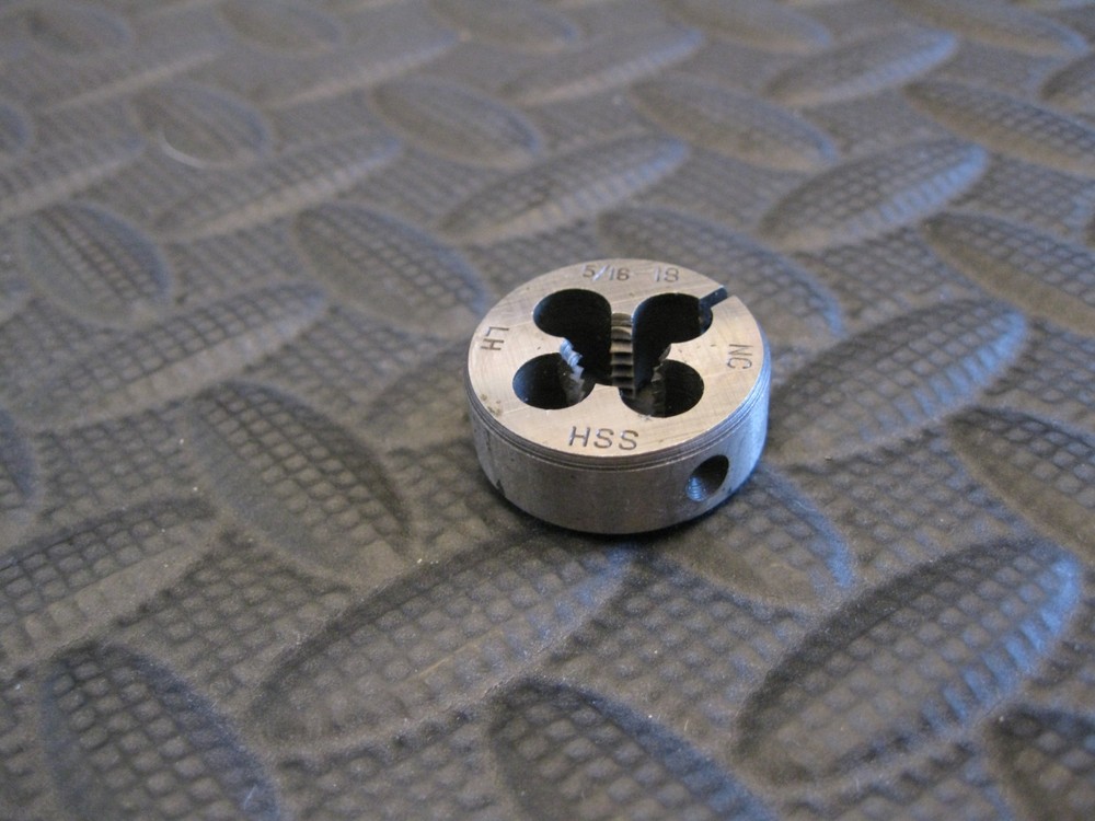 5/16-18 NC Left Hand Round Split Adj. Thread Die 1" HSS Unbranded