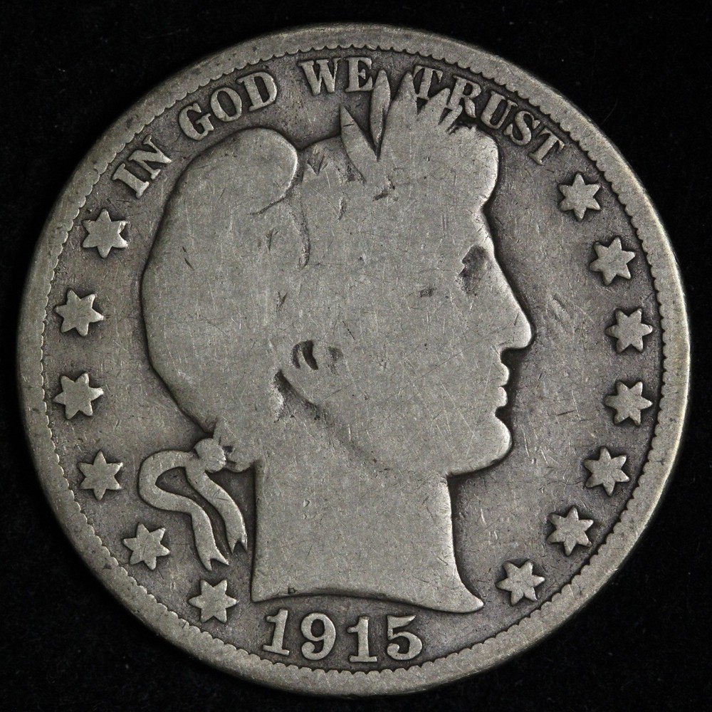 1915 Barber Silver Half Dollar VG E387 WSAFV