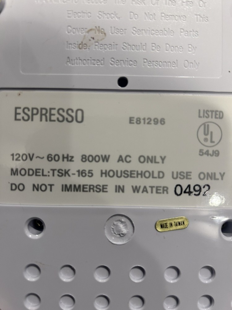 TSK 165 Mini 4 Cup Espresso Cappuccino Maker White Tested WORKS