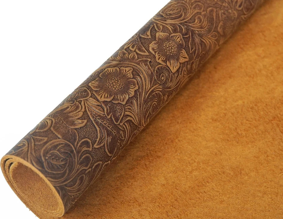 Bump Texture Genuine Leather Sheets Plain Geometric Pattern Printed Leather