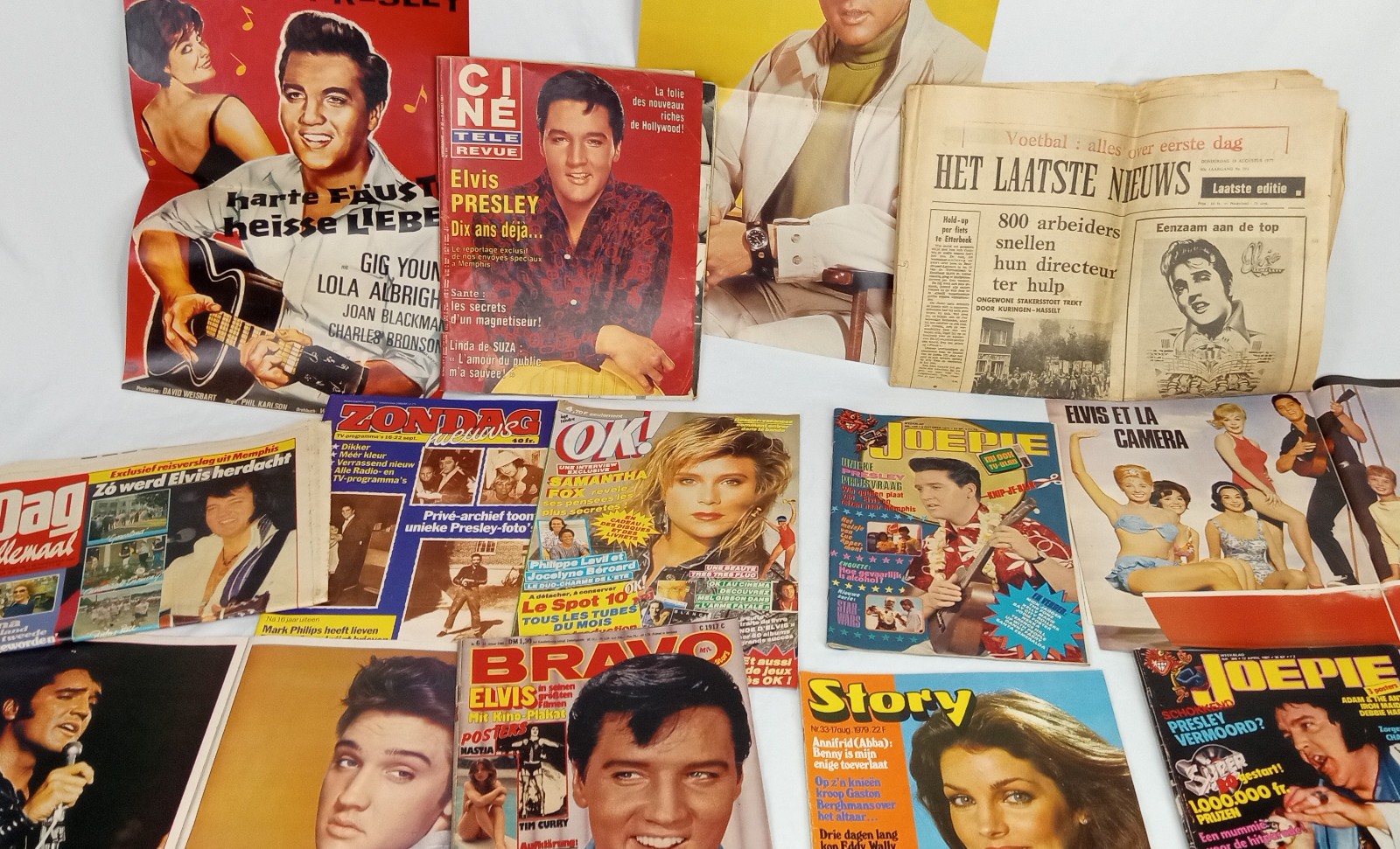 1977-1987 Elvis Presley  French German Dutch  vintage  Magazines &  Posters lot