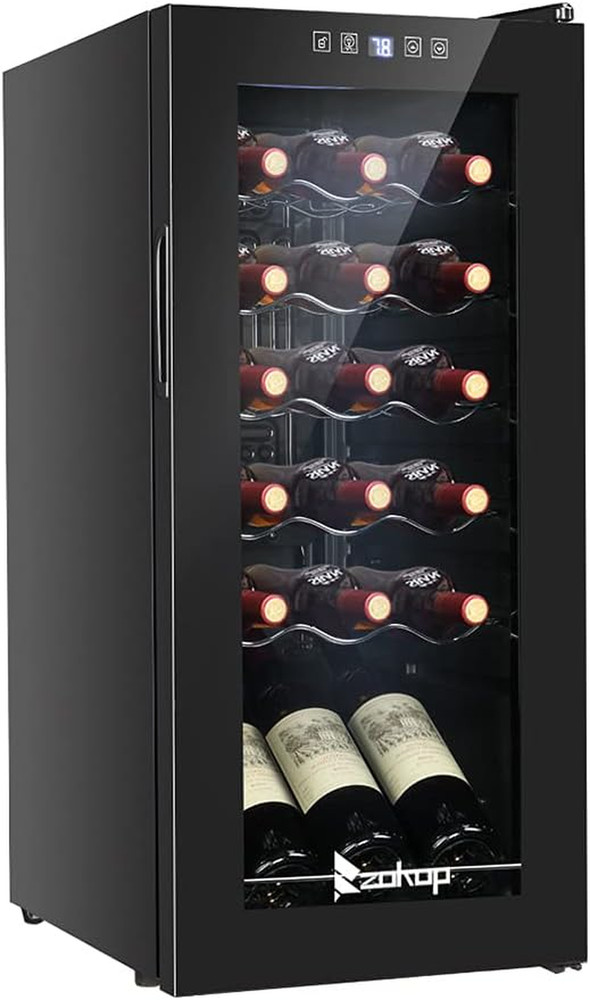 18 Bottle Compressor Wine Cooler Refrigerator W/Adjustable Temperature, Freestan