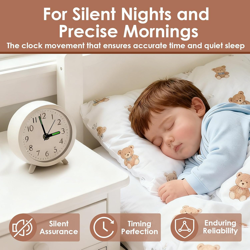 3PCS Clock Mechanism Replacement Kit Quartz Clock Movement with 8 Clock Hands