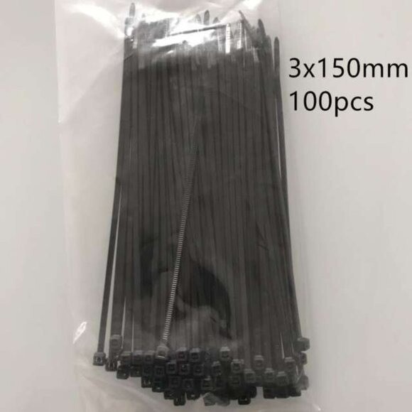 500 Piece Assorted Black Zip Ties