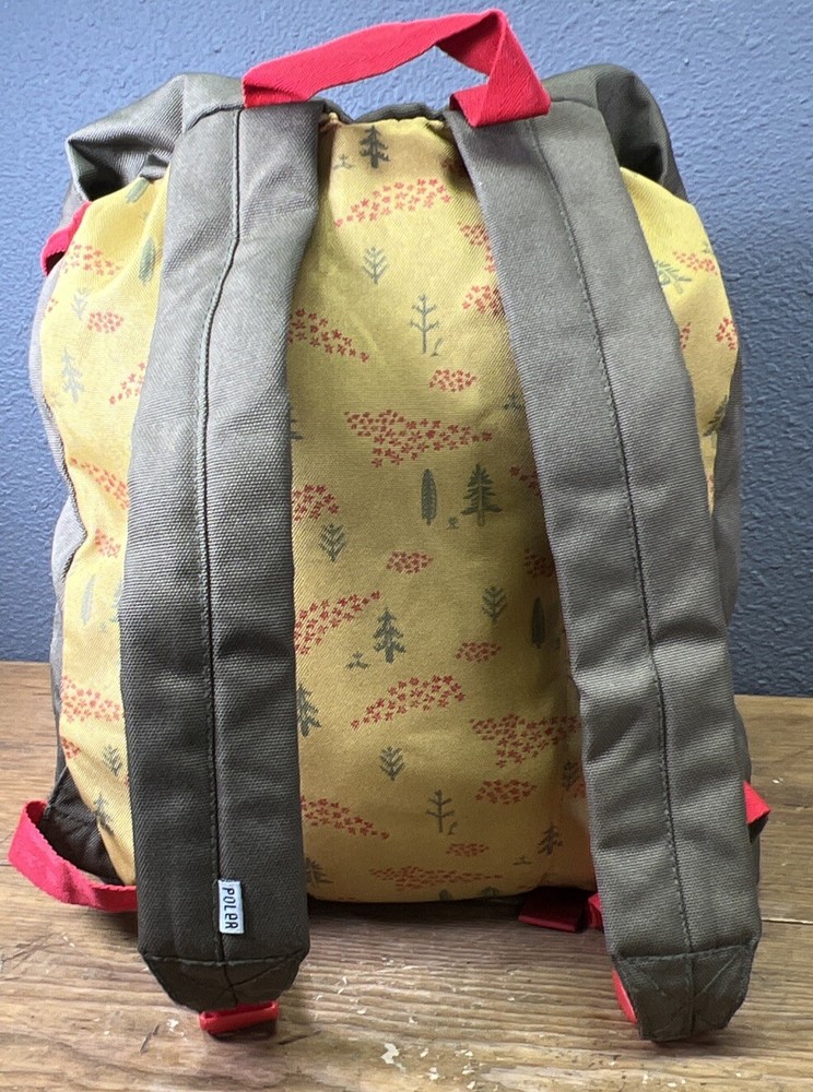 Poler Canvas Drawstring Soft Backpack Camping Hicking Large 18 X 15”