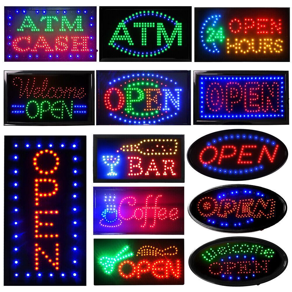 Ultra Bright LED Neon Open Sign for Business Store Animated Motion Light