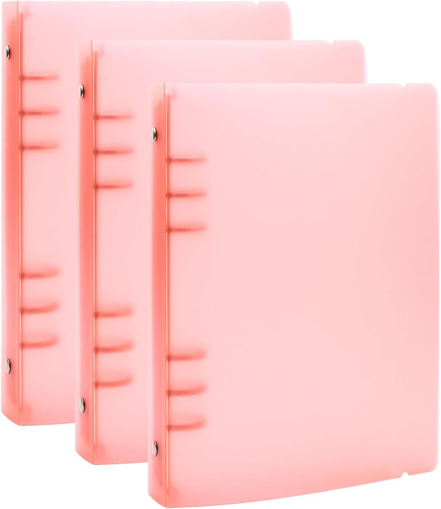 3-Pack A5 6-Ring Binder Covers - Durable Polypropylene (PP) Storage Organizer -