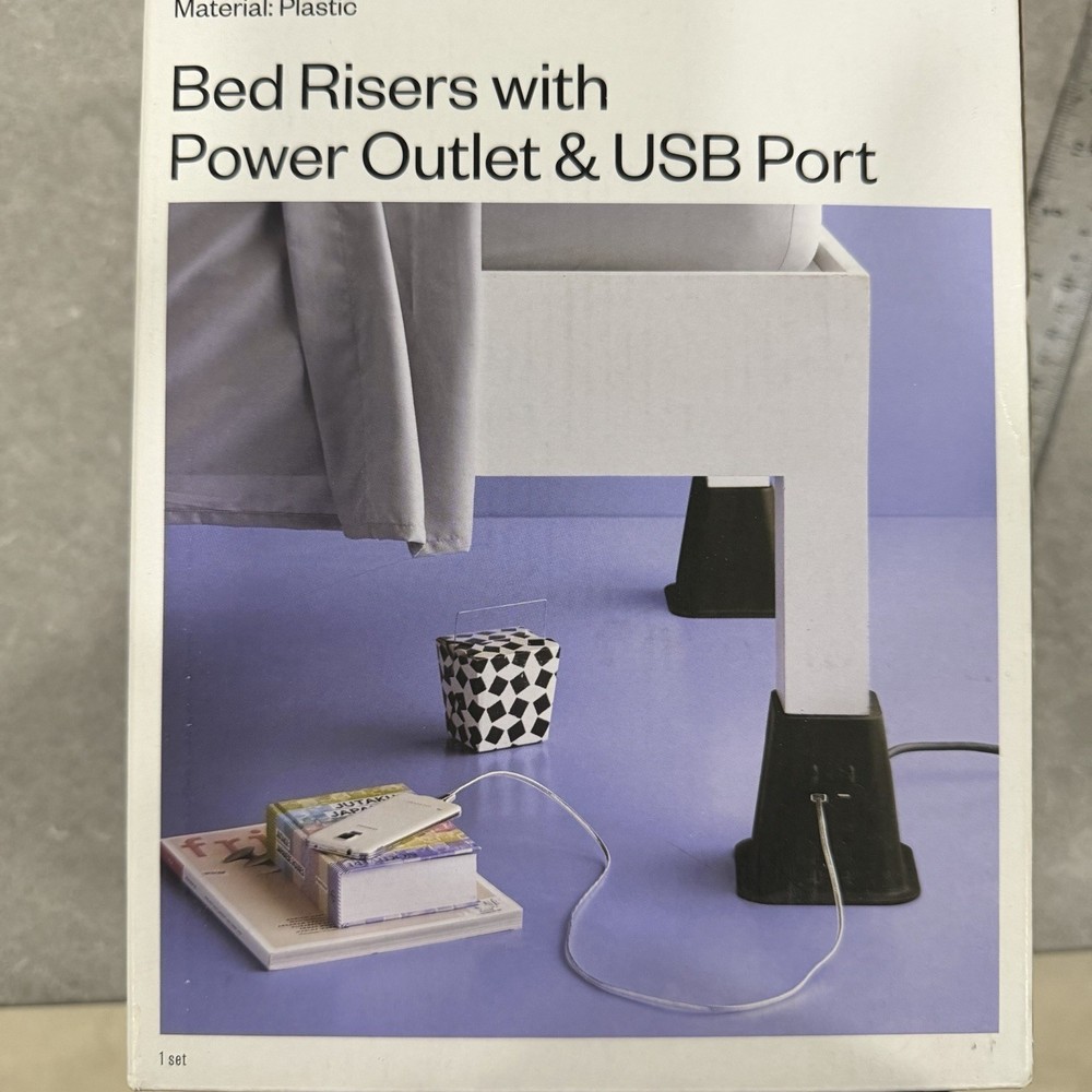 4 - 8" Bed Risers With USB Ports & Outlets