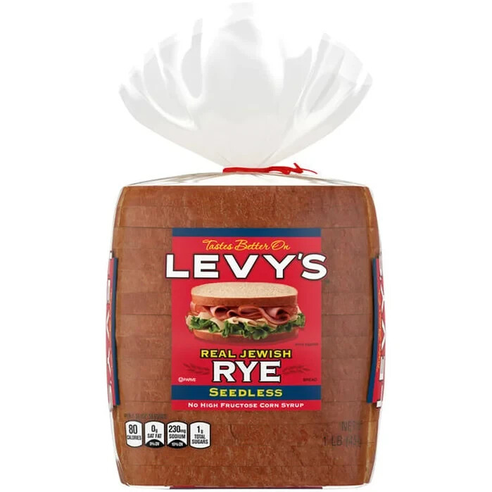 2 Loaves Levy's  Seedless Rye Bread, 16 oz. each loaf