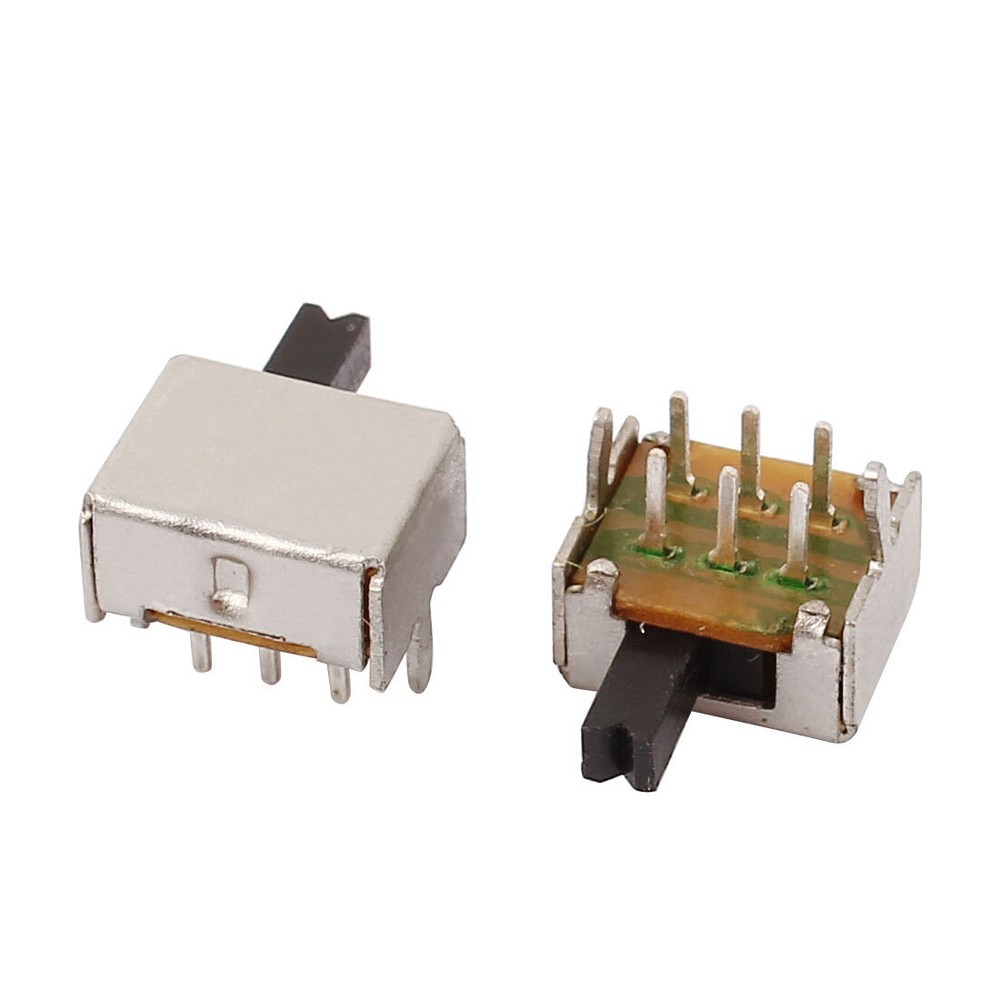 20Pcs 2 Position Vertical Angle 6P DPDT Micro Slide Switch Latching Power Switch