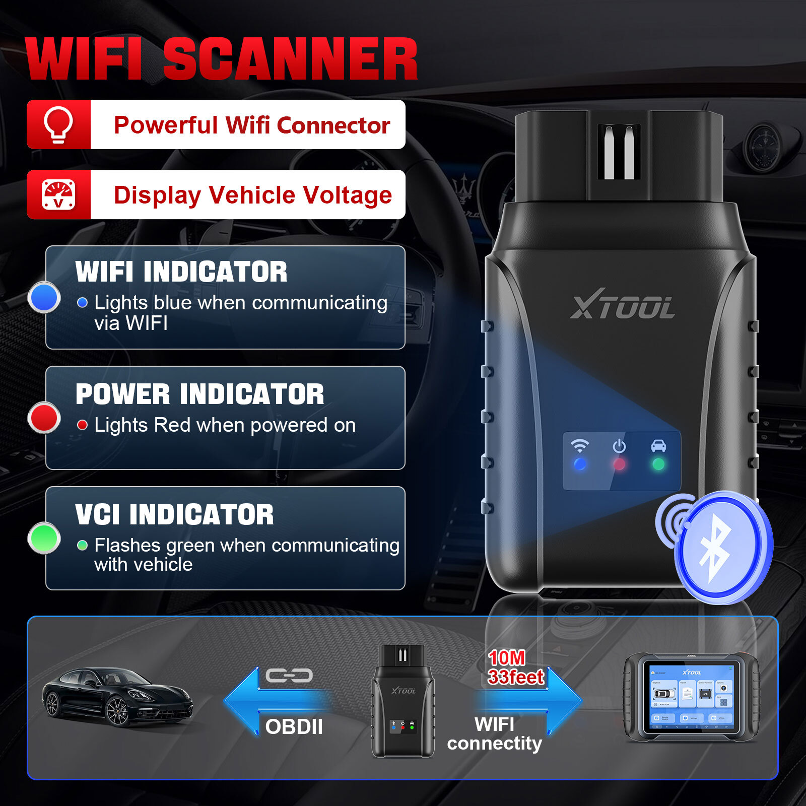 USED XTOOL D8W Auto Full Diagnostic Tool Bi-Directional WIFI Scanner Topology