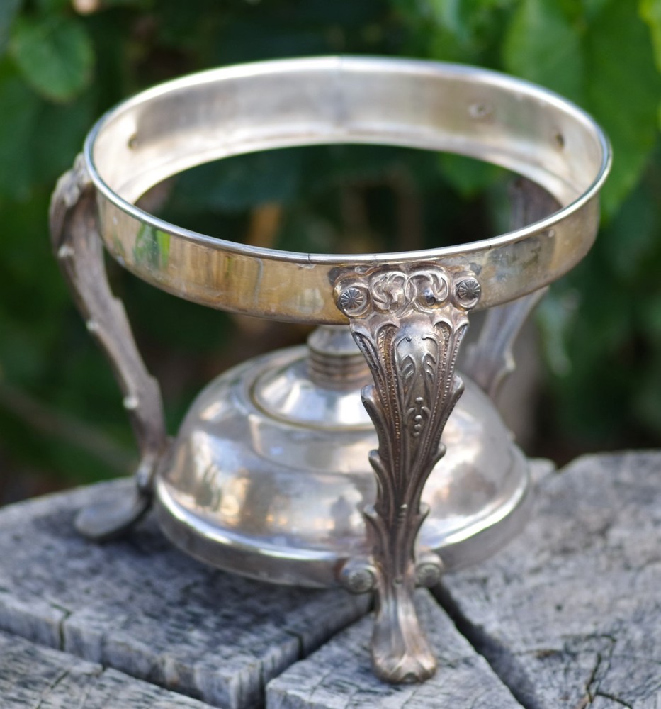 VINTAGE Sheridan Chafing Buffet Warming Stand Silverplate Made in USA 1940's